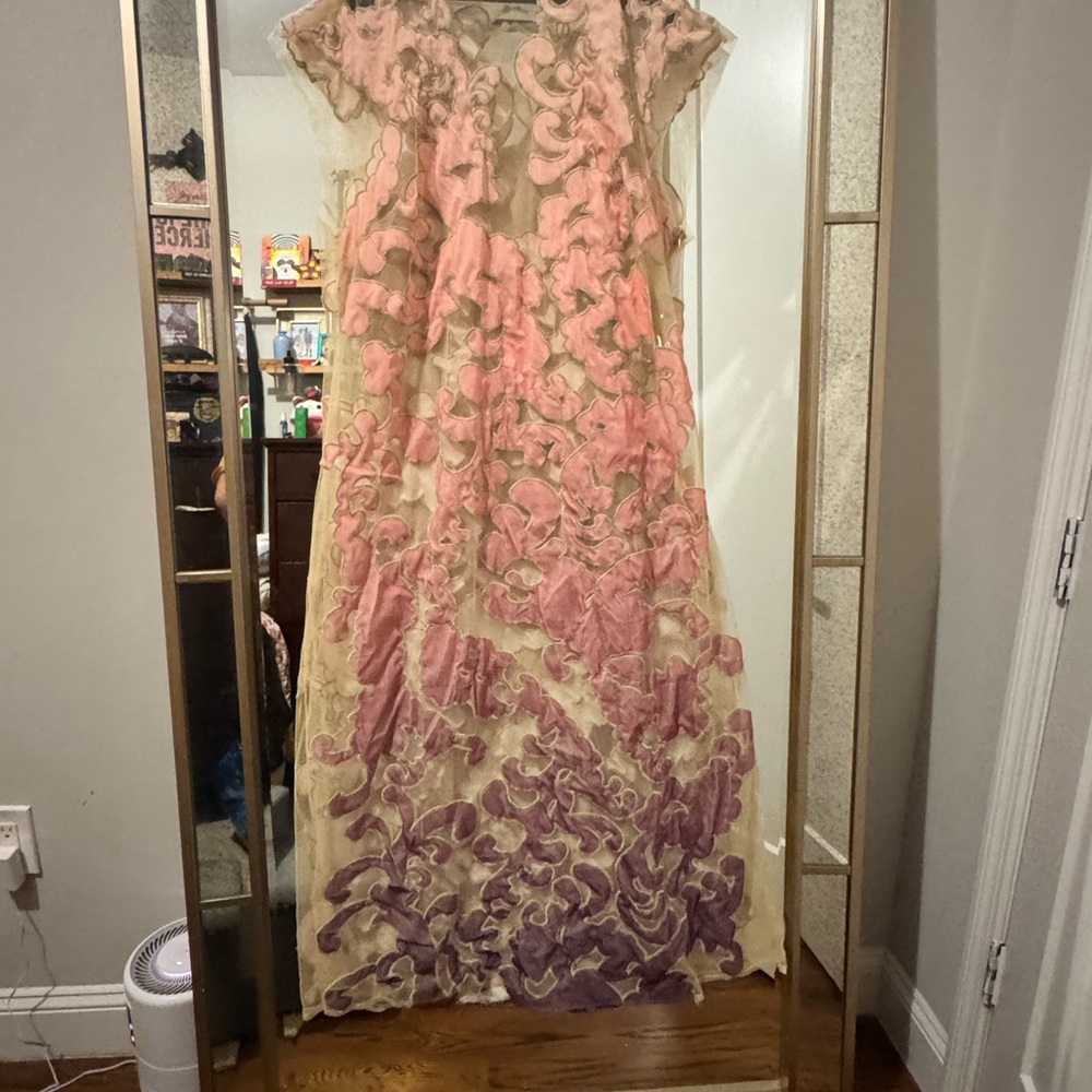 Let me be Pink and Purple Maxi Dress (Anthropologie)